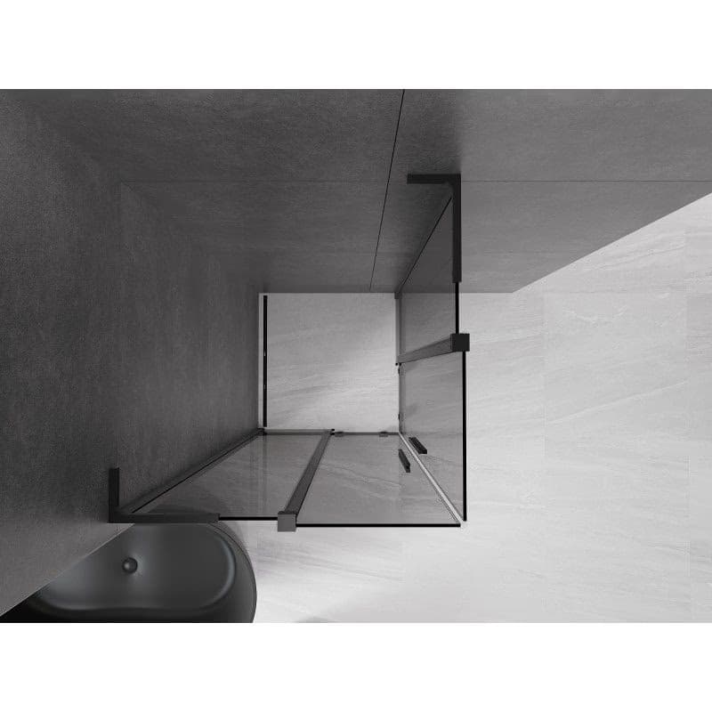 MEXEN/S - Velar L Duo sprchovací kút, posuvné dvere 100 x 100, grafit, čierna 871-100-100-02-43-70 3