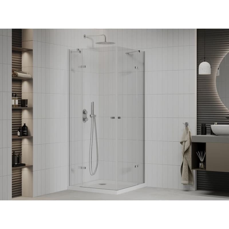 MEXEN/S - Roma Duo sprchovací kút 70x70, transparent, chróm + vanička so sifónom 854-070-070-01-02-4010 2