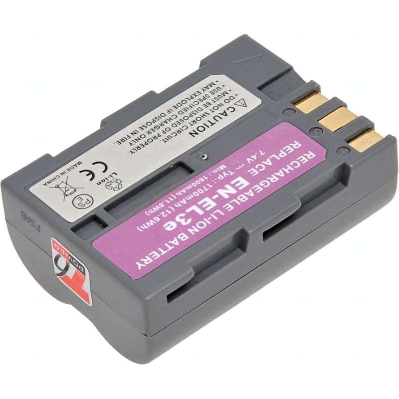 Batéria T6 power Nikon EN-EL3e, EN-EL3, EN-EL3a, 1700mAh, sivá 2