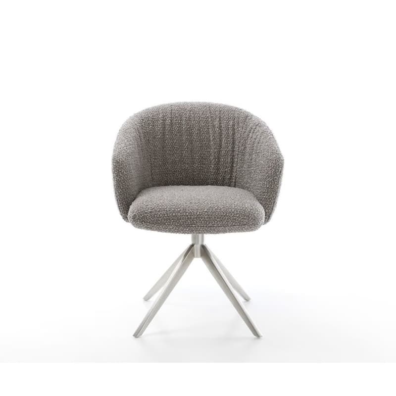 Otočná jedálenská stolička Caja-Flex s opierkami bouclé strieborno 2