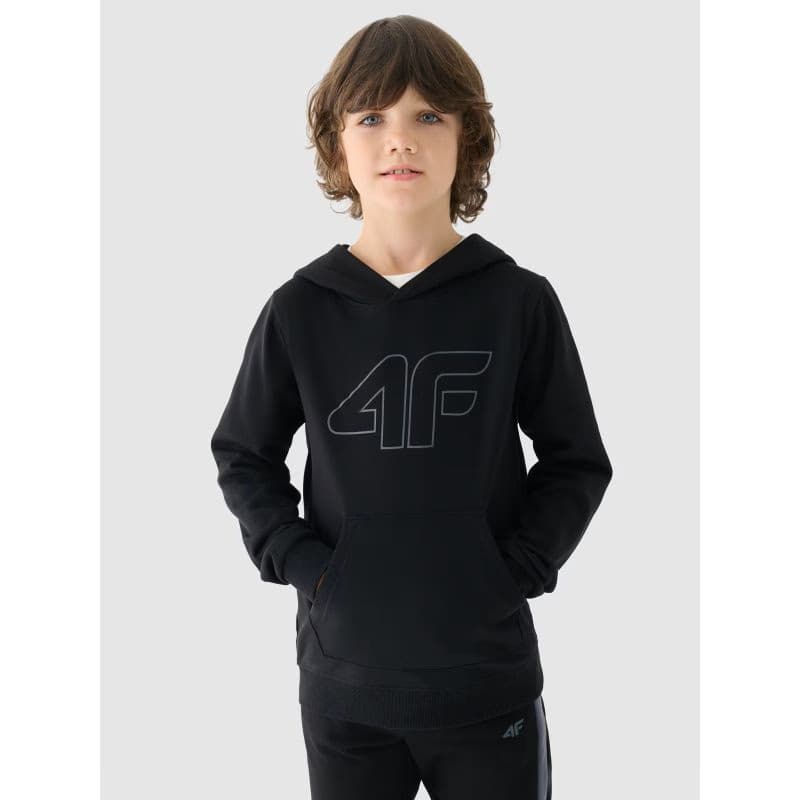 Chlapčenská mikina s kapucňou 4F JUNIOR SWEATSHIRT-JWMM00TSWSM1292-21S-BLACK 2