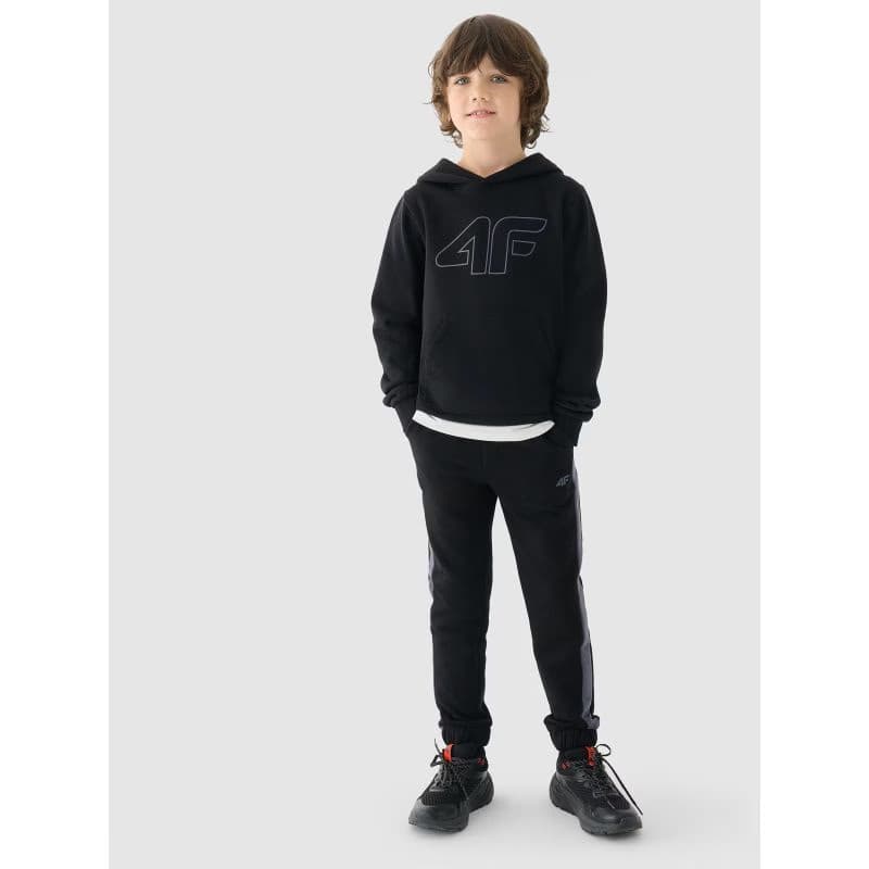 Chlapčenská mikina s kapucňou 4F JUNIOR SWEATSHIRT-JWMM00TSWSM1292-21S-BLACK 4