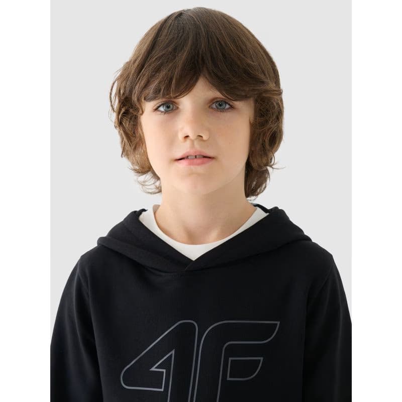 Chlapčenská mikina s kapucňou 4F JUNIOR SWEATSHIRT-JWMM00TSWSM1292-21S-BLACK 5