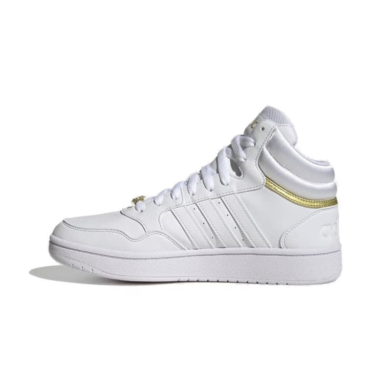 Dámska rekreačná obuv ADIDAS Hoops 3.0 Mid cloud white cloud white gold metallic 3