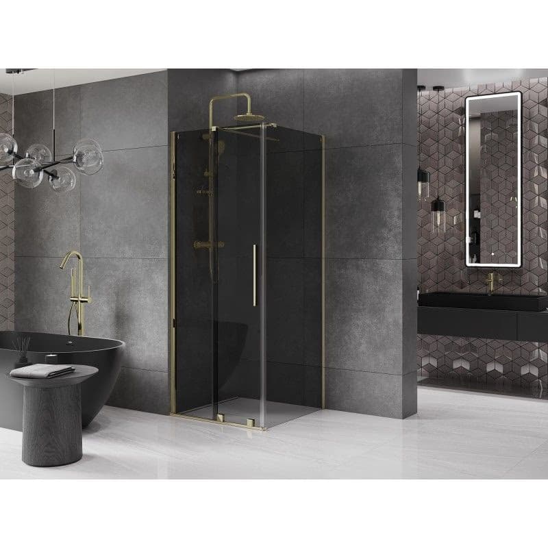 MEXEN/S - Velár sprchovací kút, posuvné dvere 90 x 90, grafit, zlato 871-090-090-41-50 6