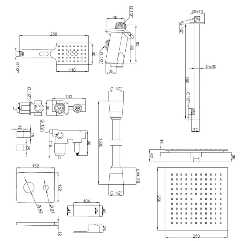 INVENA - Podomietkový set NYKS BS-28-0K2-A 2