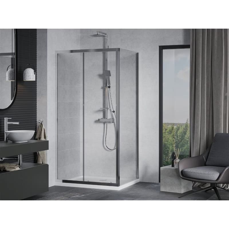 MEXEN/S - Apia Sprchovací kút 140x100, transparent, chrom + vanička so sifónom 840-140-100-01-00-4010 2