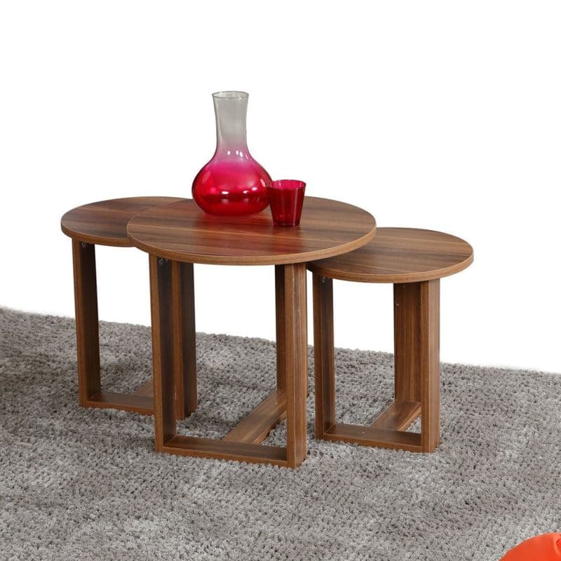 Sada odkladacích stolíkov (3 kusy) Mira - Walnut 1