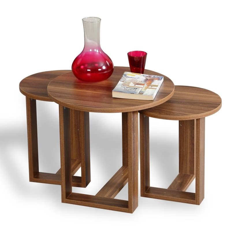 Sada odkladacích stolíkov (3 kusy) Mira - Walnut 4