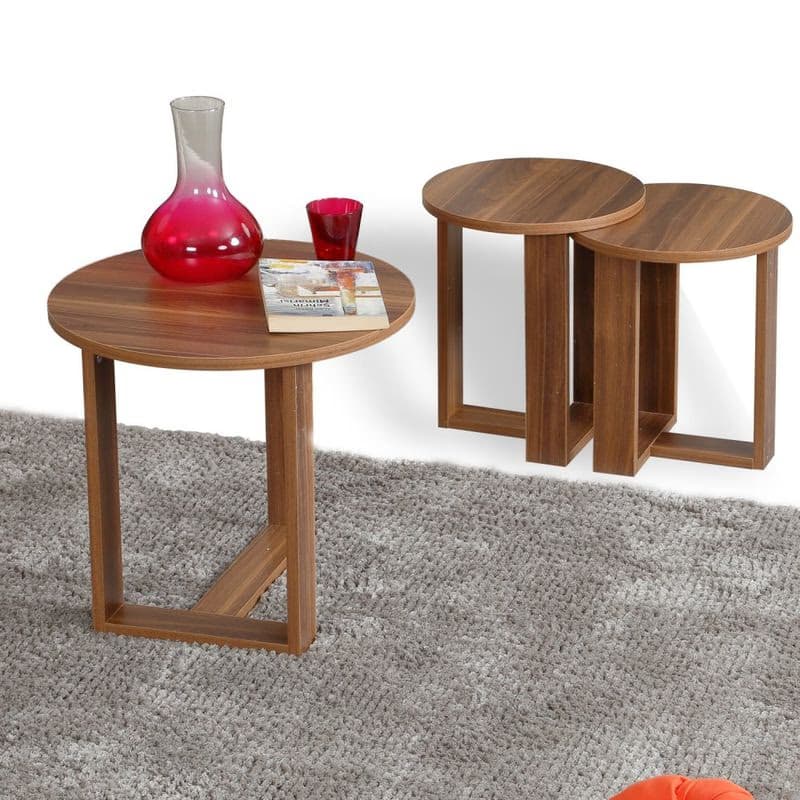Sada odkladacích stolíkov (3 kusy) Mira - Walnut 5