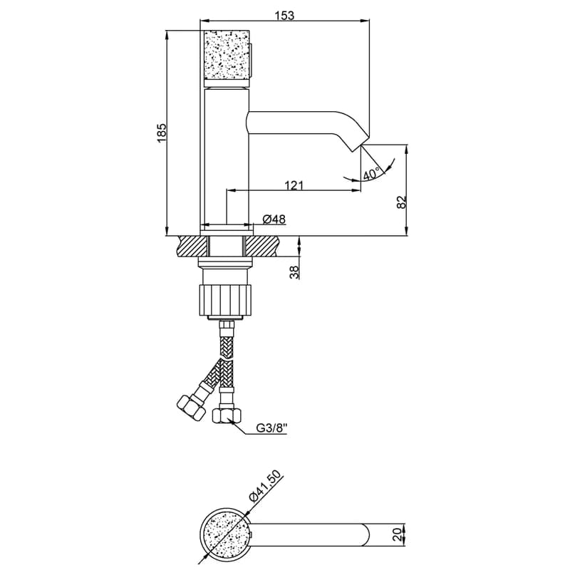 INVENA - Umývadlová batéria STONE PLUS chróm BU-P3-001-V 3