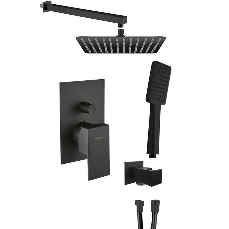 SAPHO SAPHO - SPECTRE podomietkový sprchový set s pákovou batériou, 2 výstupy, čierna mat 1102-42B-01