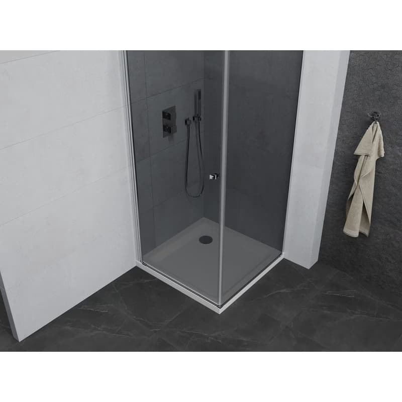 MEXEN/S - Pretória sprchovací kút 100x100, grafit, chróm + sprchová vanička vrátane sifónu 852-100-100-01-40-4010 4