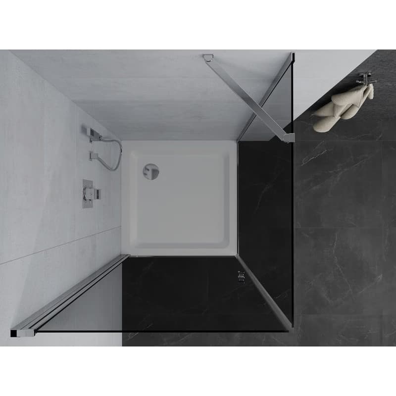 MEXEN/S - Pretória sprchovací kút 100x100, grafit, chróm + sprchová vanička vrátane sifónu 852-100-100-01-40-4010 6