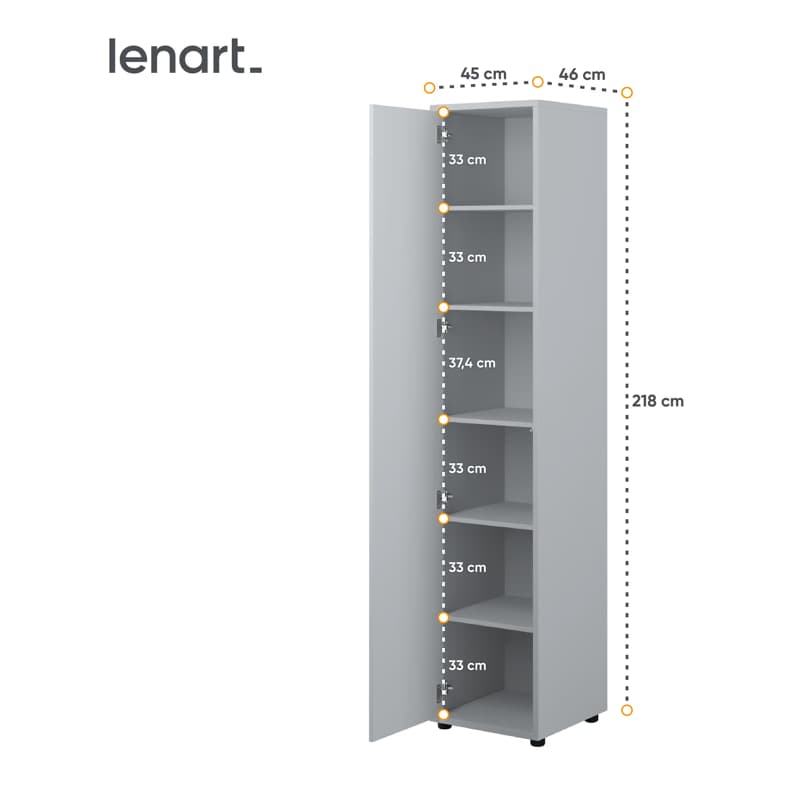 Dig-net nábytok Policová skriňa Lenart BED CONCEPT BC-21 | sivá 6