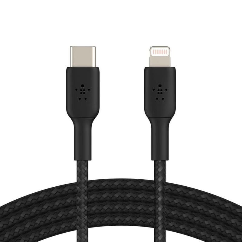 BELKIN kábel opletaný USB-C - Lightning, 1m, čierny 1