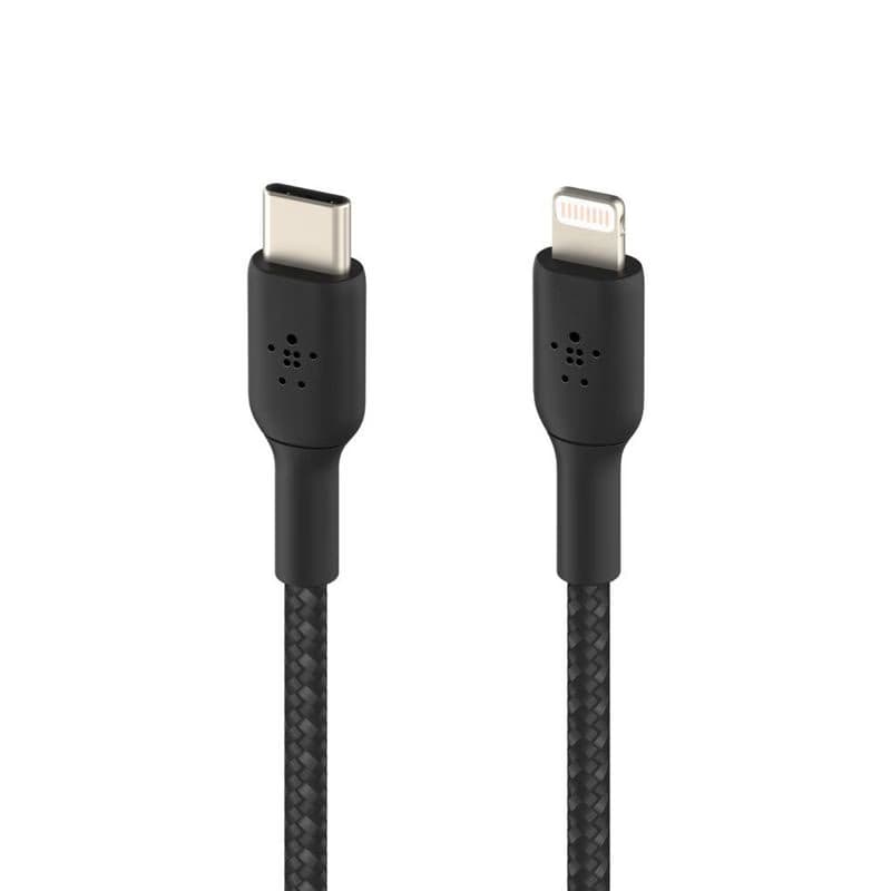 BELKIN kábel opletaný USB-C - Lightning, 1m, čierny 2