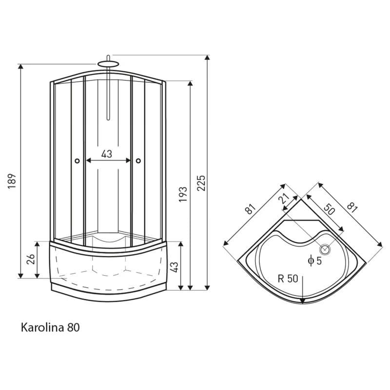 KERRA - Kabína s hydromasážou Karolina 80 5907548108975 2