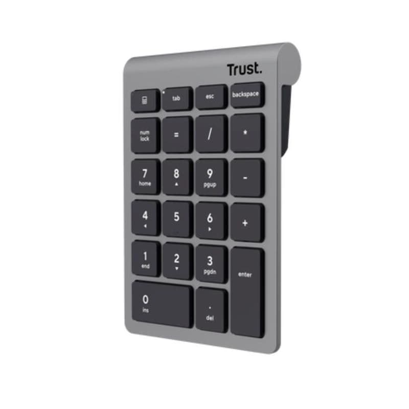 TRUST Numerická klávesnica Xalas, Bezdrôtová RF 2.4GHz, šedá