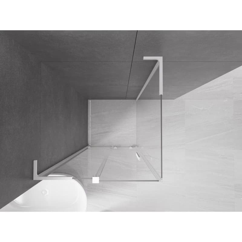 MEXEN/S - Velar L sprchovací kút, posuvné dvere 100 x 100, transparent, biela 871-100-100-03-20 3