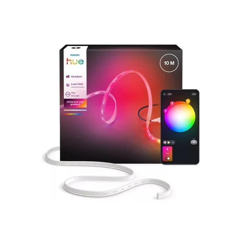 Philips Hue FLUX stmievateľný vonkajší RGBW LED pás 10 m, 30 W, 230 V, 2200–6500 K, IP67 872110308921200 1