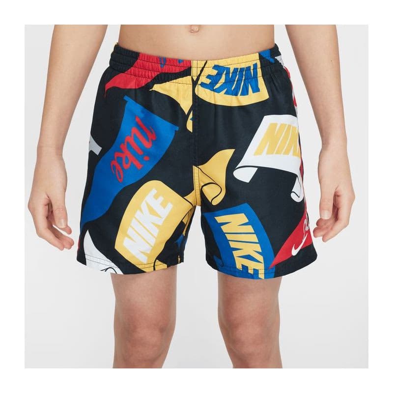 Chlapčenské plavky NIKE SWIM TOSSED FLAGS 4 inch BLACK-BLACK 4