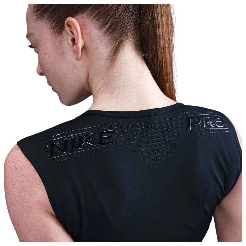 Dámske tréningové tričko bez rukávov NIKE PRO W NP TANK GG GRX BLACK WHITE 2
