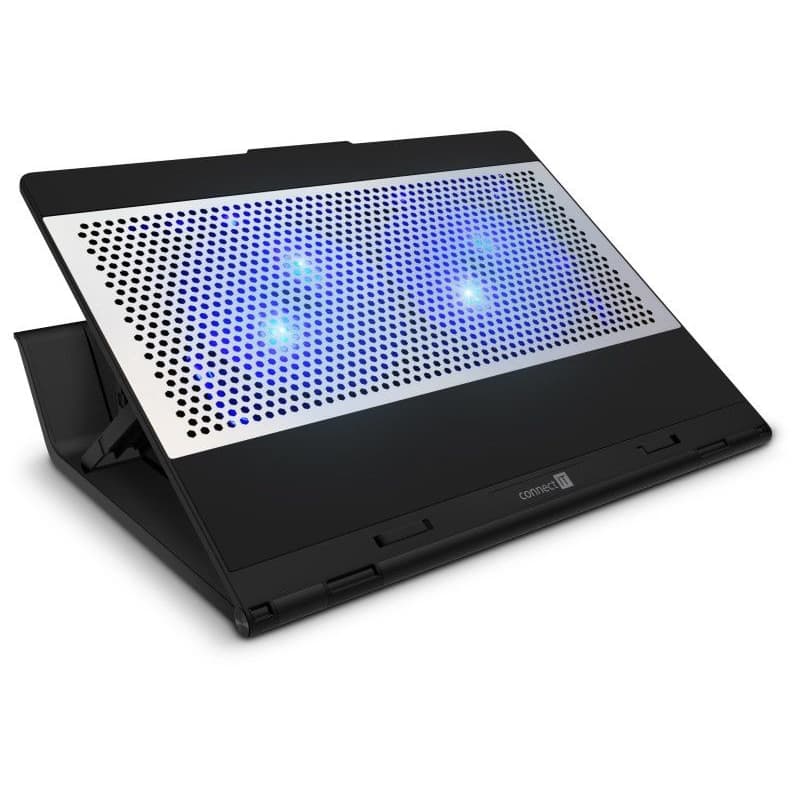 CONNECT IT FrostBlast chladiaca podložka pod notebook s modrým podsvietením, ČIERNA 1