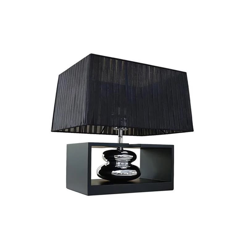 Estila Art deco stolná lampa Galla s polohovateľným organzovým tienidlom a dizajnovou nohou v čiernej a striebornej farbe 35 cm