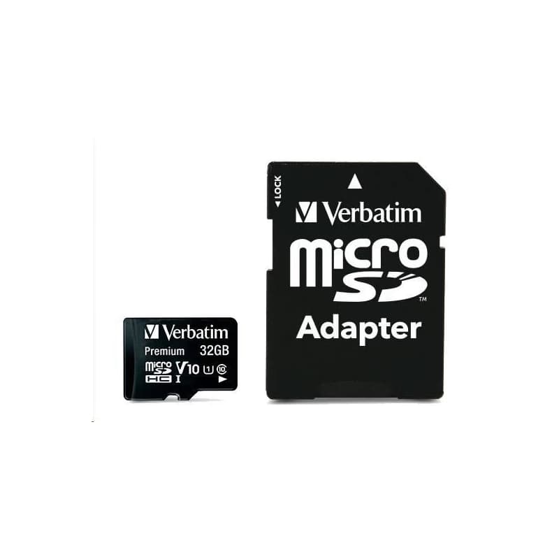 VERBATIM MicroSDHC karta 32GB Premium, U1 + SD adaptér 2