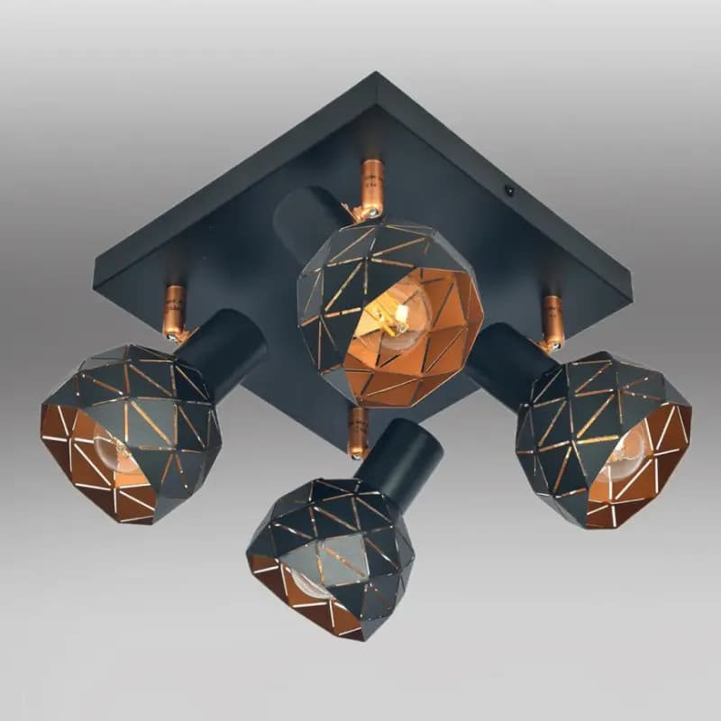 Stropné bodové svietidlo Puzzle 4 AS-PUE144B black LS4 1
