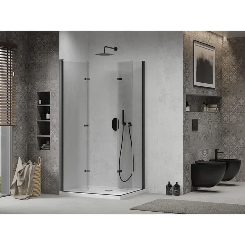 MEXEN/S - Lima Duo sprchovací kút 90x80, transparent, čierna + vanička so sifónom 856-090-080-70-02-4010B 3