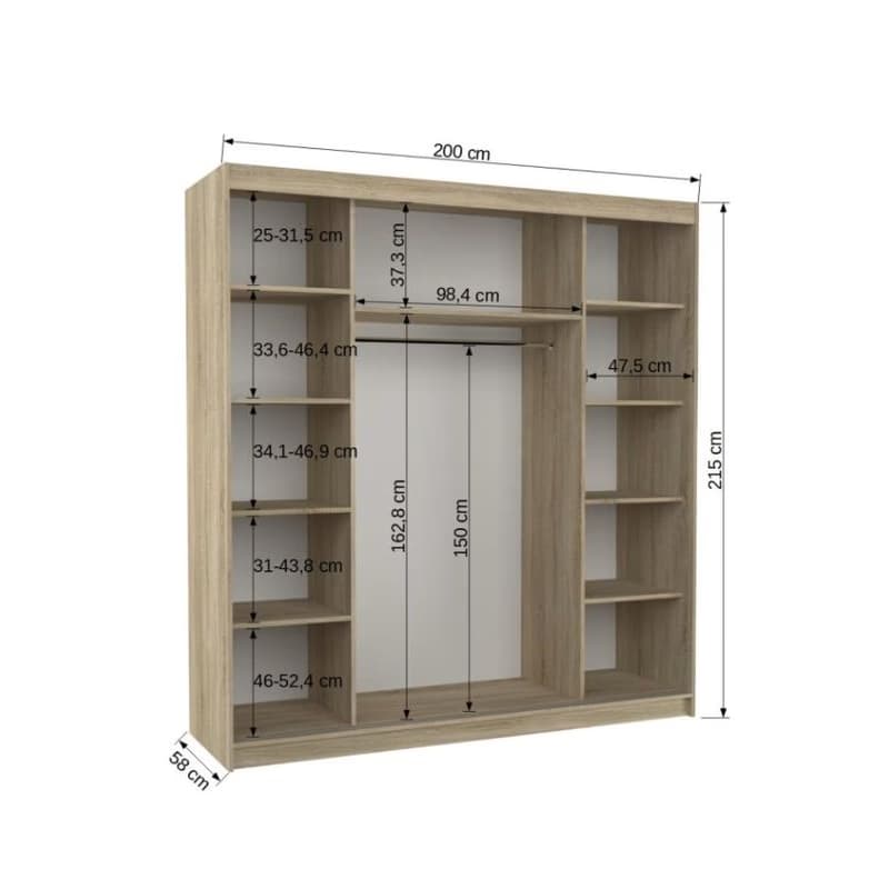ArtAdrk Šatníková skriňa ESTEVA | biela 200 cm 4