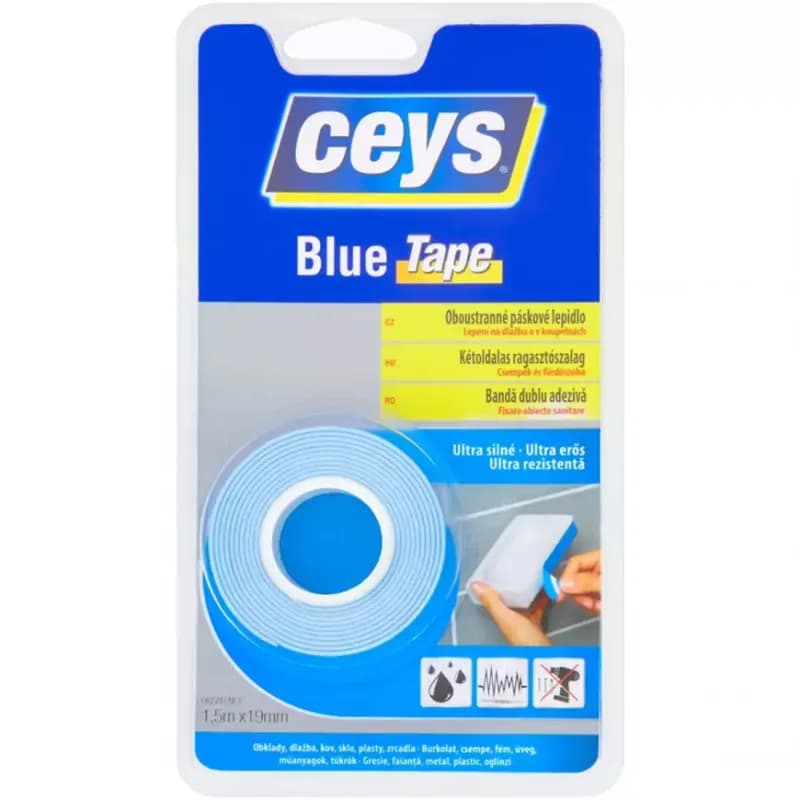 Ceys Blue Tape Obojstranné páskové lepidlo 1,5 m x 19 mm 1