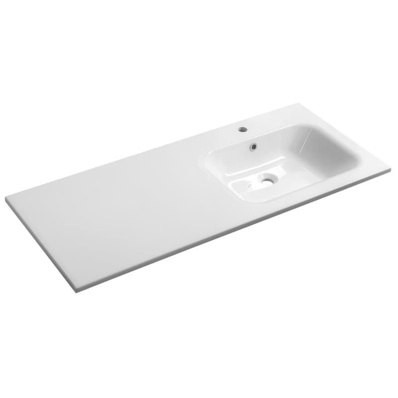 SAPHO - ARECA umývadlo 121x51,5cm, liaty mramor, pravé, biela AC121R 1