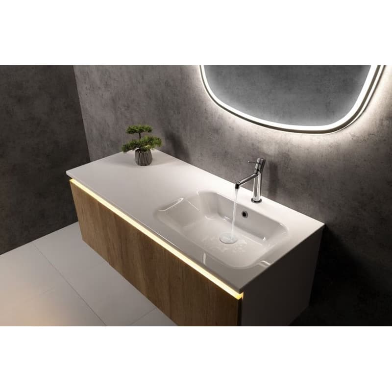 SAPHO - ARECA umývadlo 121x51,5cm, liaty mramor, pravé, biela AC121R 5