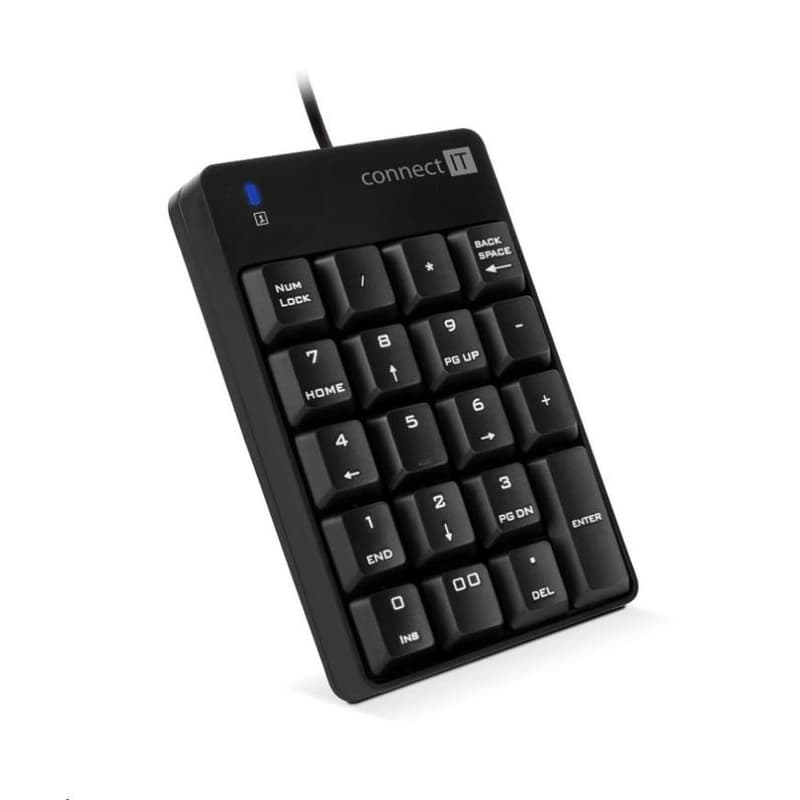 CONNECT IT NumCALC drôtová numerická klávesnica, ČIERNA