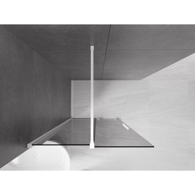 MEXEN/S - Velar Sprchová zástena posuvná Walk-in 85 x 200, grafit 8 mm, biela 871-085-000-43-20 4