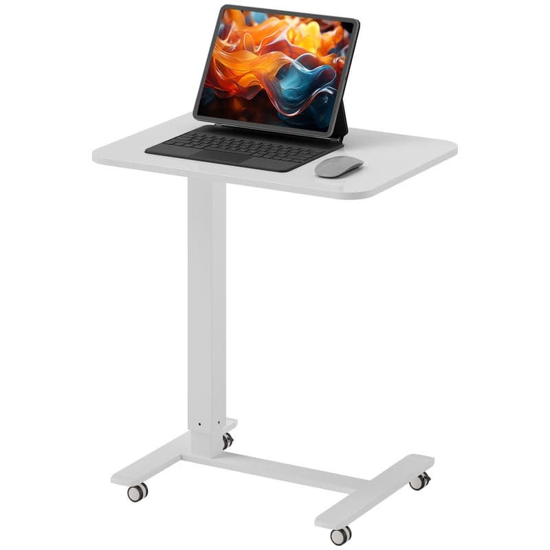 HOMCOM Výškovo nastaviteľný stôl na notebook 65 x 70-110 x 48 cm biely