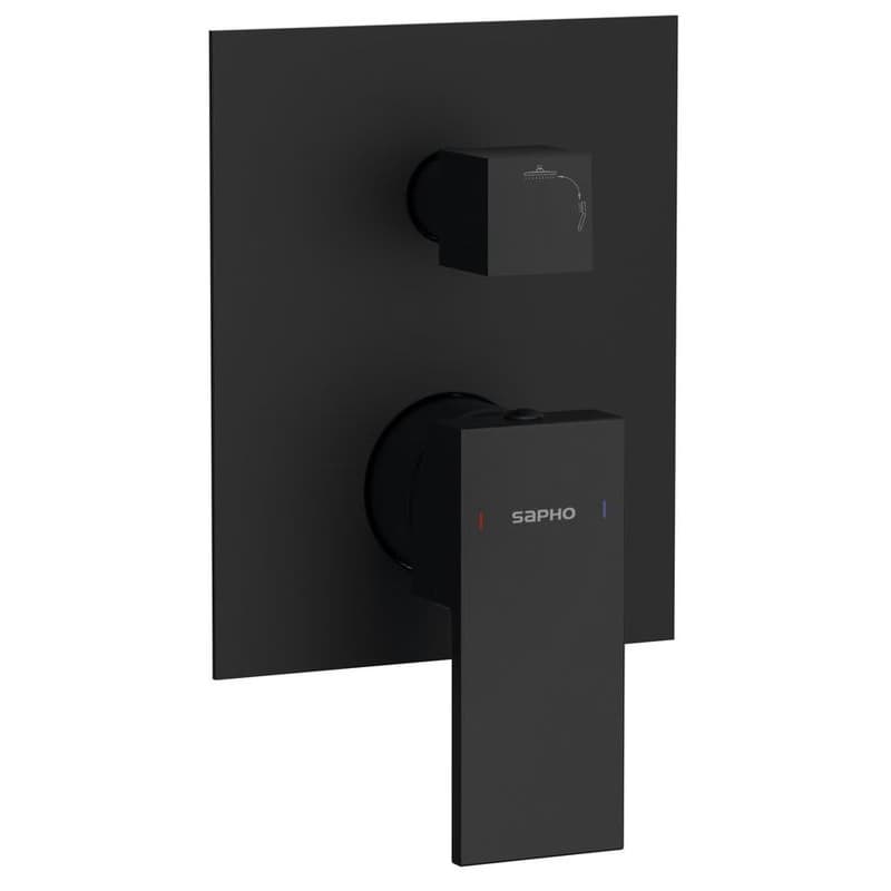 SAPHO - CUBEMIX podomietková sprchová batéria, 2 výstupy, čierna mat CM042B 1