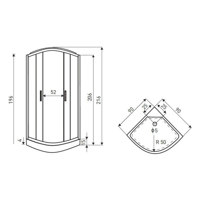 KERRA - Kút s hydromasážou Petrus 90 5907548114860 5