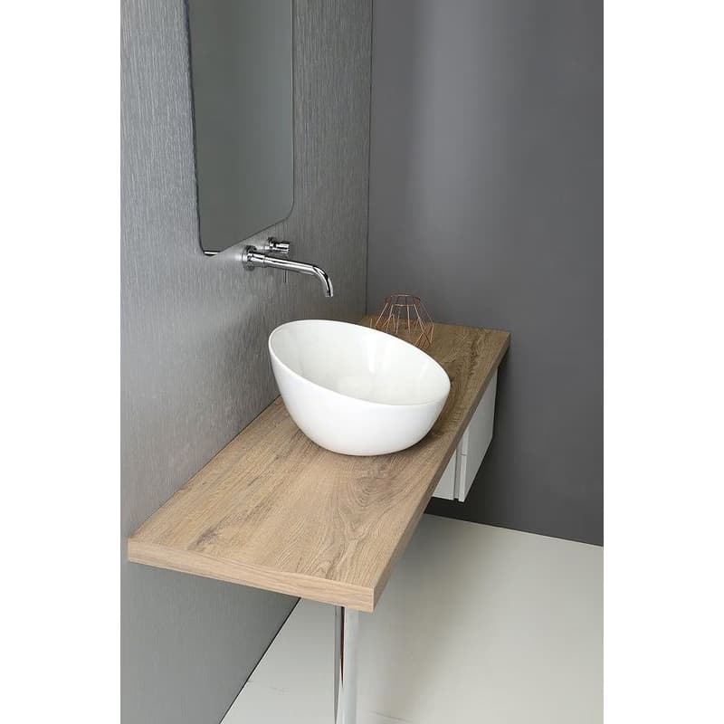 SAPHO - DOME OBLIQUO keramické umývadlo na dosku vysoké, Ø 44,5cm, biela WH031 2