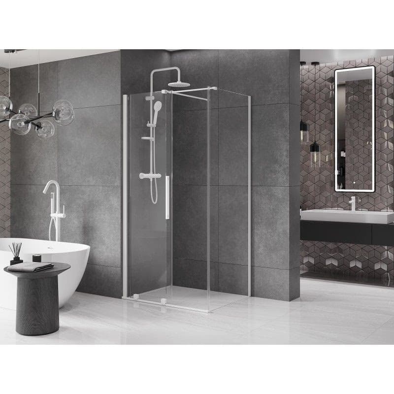MEXEN/S - Velár sprchovací kút 90 x 70, transparent, biela 871-090-070-01-20 3