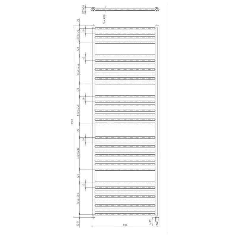 AQUALINE - DIRECT-E elektrické vykurovacie teleso, rovné, 600x1680 800 W, biela ILE66T 2