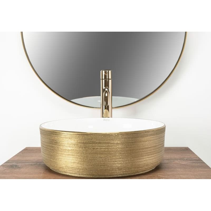REA - Umývadlo na dosku Sami White Brush Gold REA-U6630 5