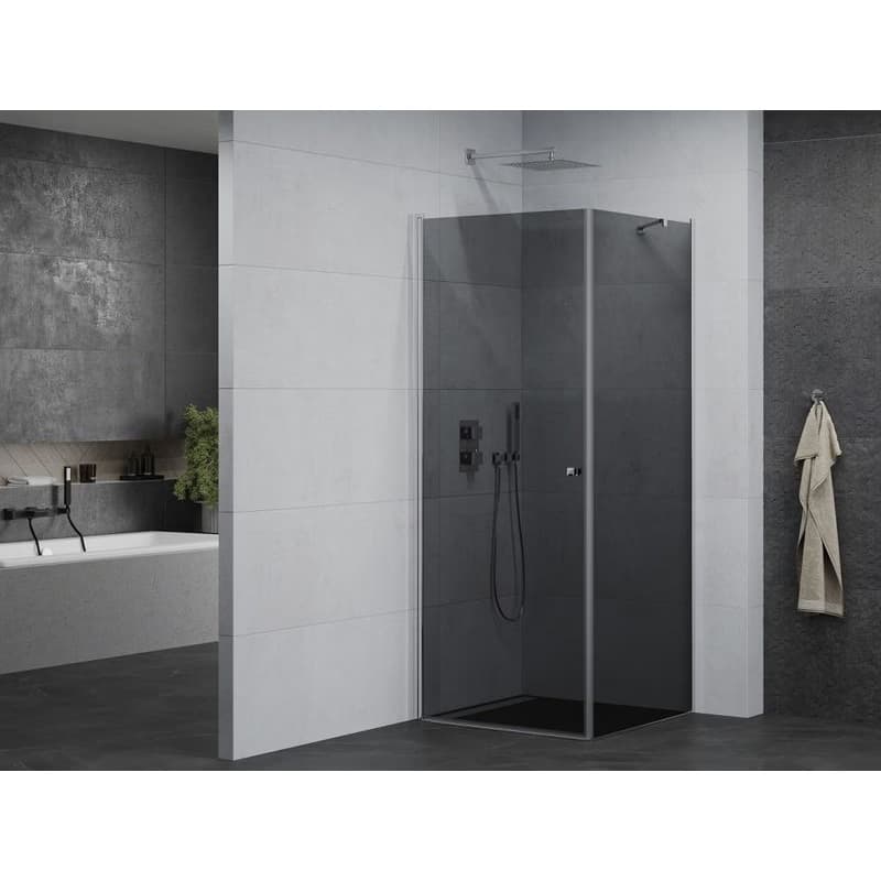 MEXEN/S - PRETORIA sprchovací kút 80x80, grafit, chróm 852-080-080-01-40 2