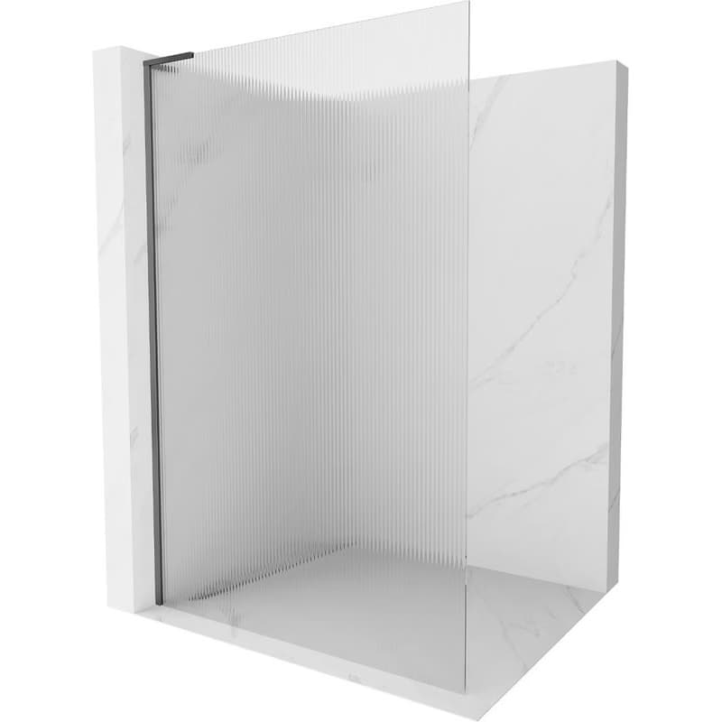 MEXEN/S - Kioto L Sprchová zástena WALK-IN 70 x 200, prúžky, grafit metal 800-070-103-95-09