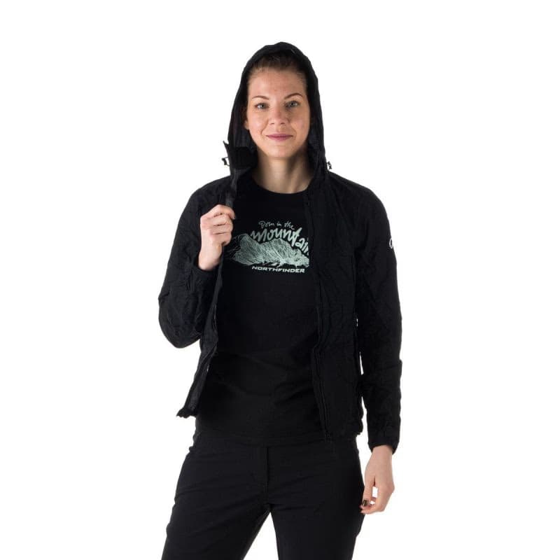 Dámska tréningová bunda s kapucňou NORTHFINDER NORTHKIT-BU-4268OR-black 2