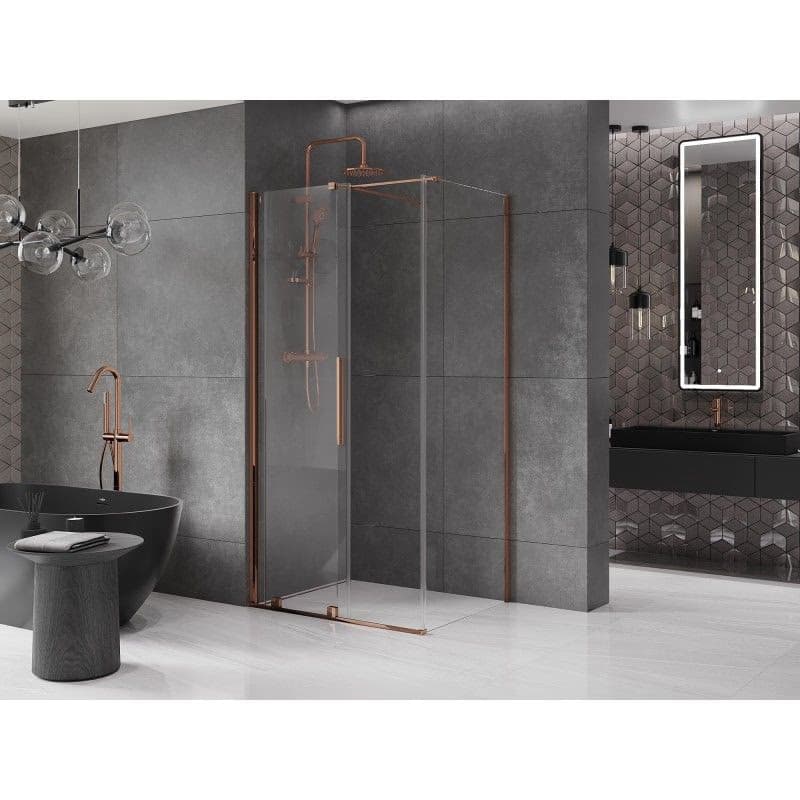 MEXEN/S - Velár sprchovací kút 140 x 100, transparent, ružové zlato 871-140-100-01-60 2