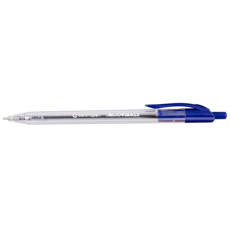 Guľôčkové pero Centropen Slide ball 2225 plast 0,3mm modré telo číre